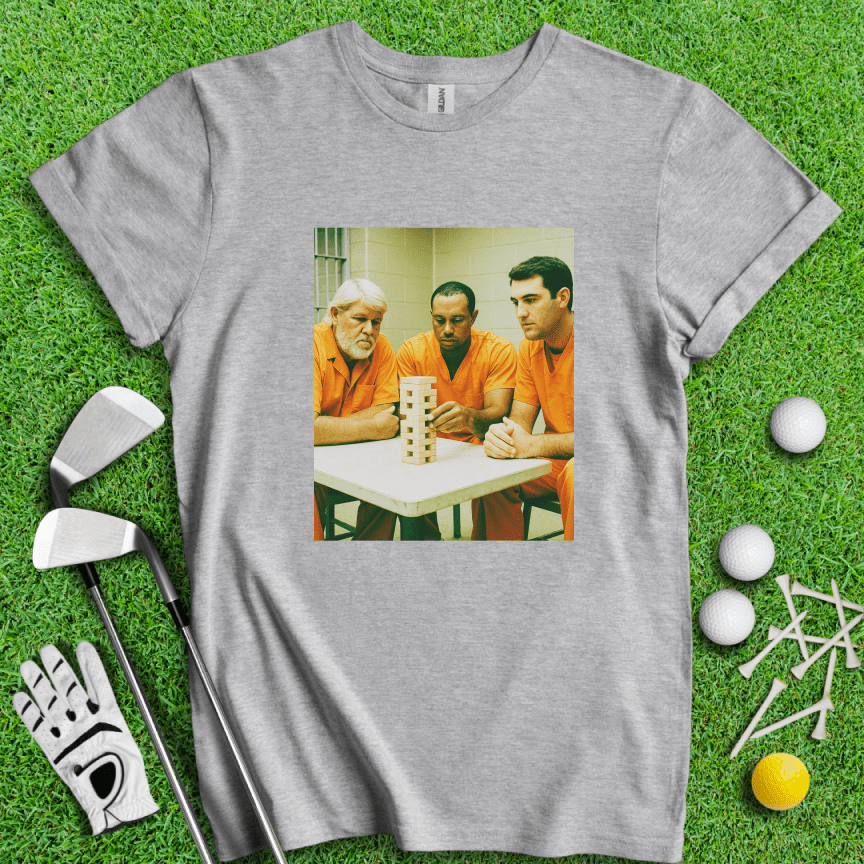 Trio Mugshot Jenga T-shirt - TeeHee Golf Gear