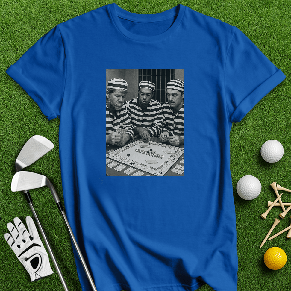 Trio Mugshot Monopoly T-shirt - TeeHee Golf Gear