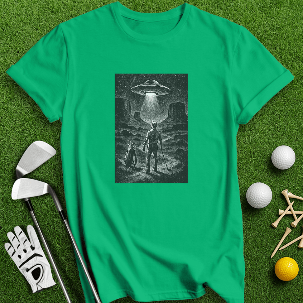 UFO On The Green T-shirt - TeeHee Golf Gear