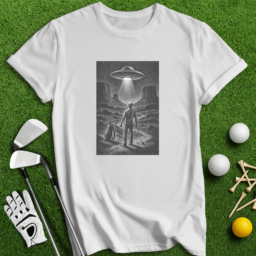 UFO On The Green T-shirt - TeeHee Golf Gear