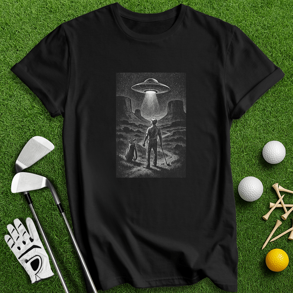 UFO On The Green T-shirt - TeeHee Golf Gear