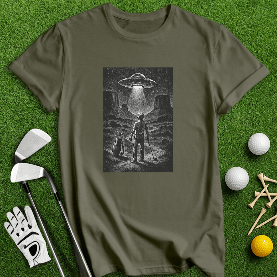 UFO On The Green T-shirt - TeeHee Golf Gear
