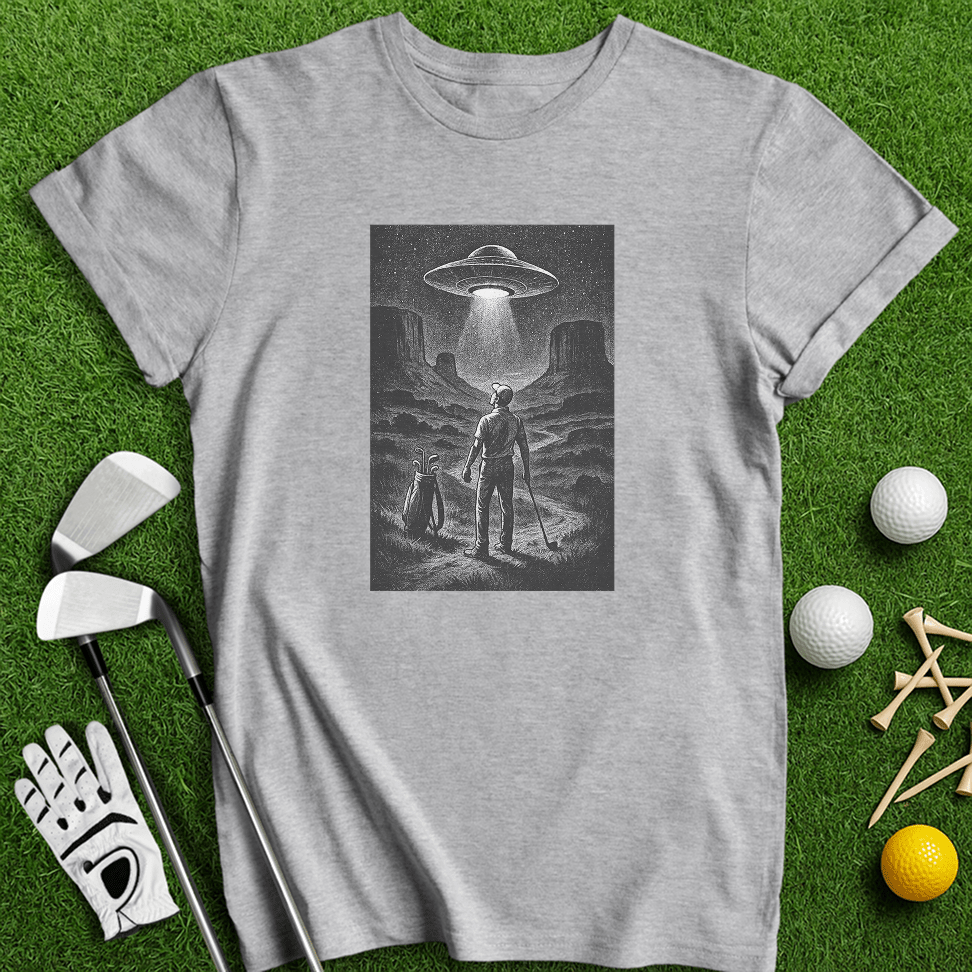 UFO On The Green T-shirt - TeeHee Golf Gear