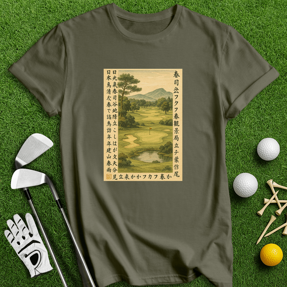 Vintage Japanese Golf Scene T-shirt - TeeHee Golf Gear