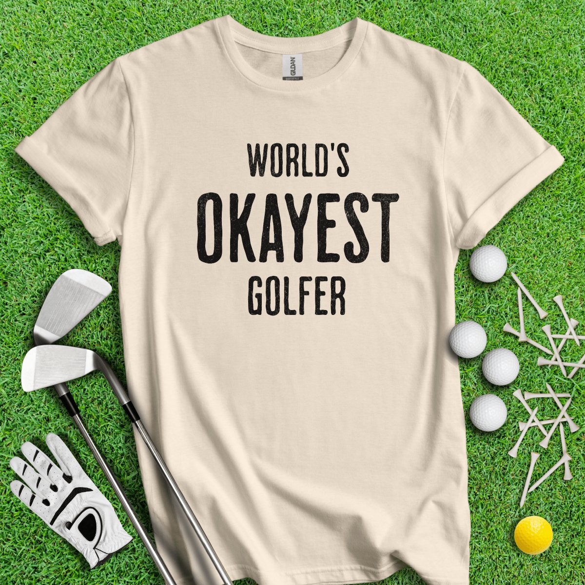 World's Okayest Golfer Funny T - Shirt - TeeHee Golf Gear