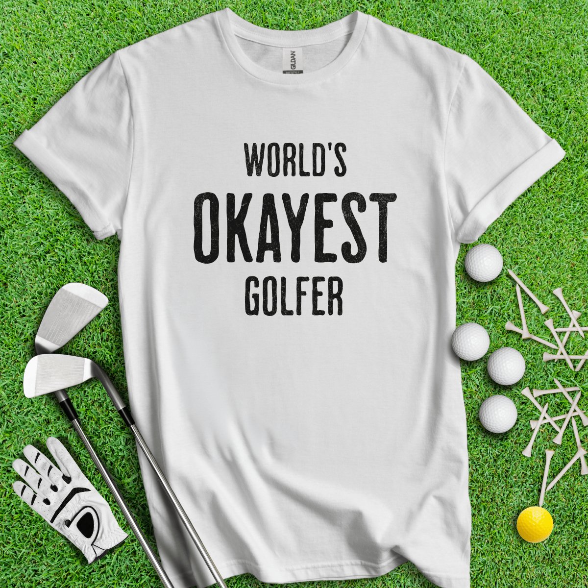 World's Okayest Golfer Funny T - Shirt - TeeHee Golf Gear