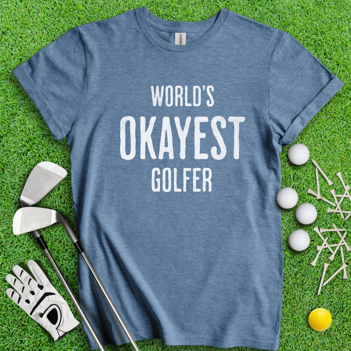 World's Okayest Golfer Funny T - Shirt - TeeHee Golf Gear
