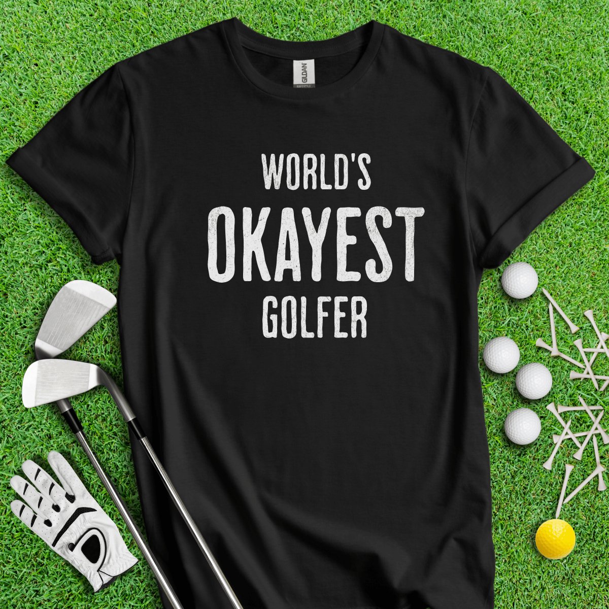 World's Okayest Golfer Funny T - Shirt - TeeHee Golf Gear