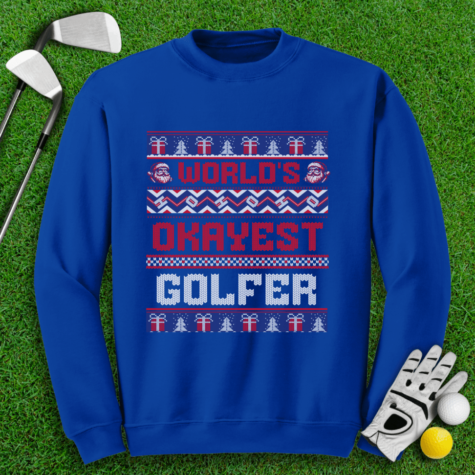 World's Okayest Golfer Ugly Sweater - TeeHee Golf Gear