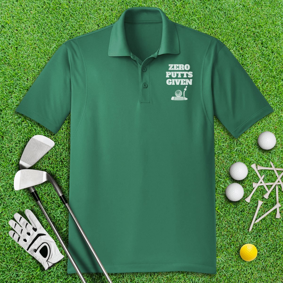 Zero Putts Given Funny Golf Polo Shirt - TeeHee Golf Gear