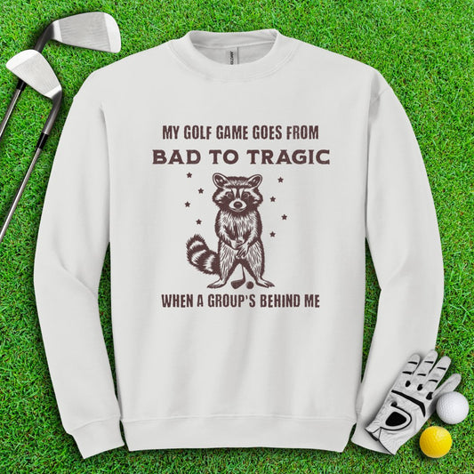 Bad to Tragic Golf Raccoon Crewneck - TeeHee Golf Gear