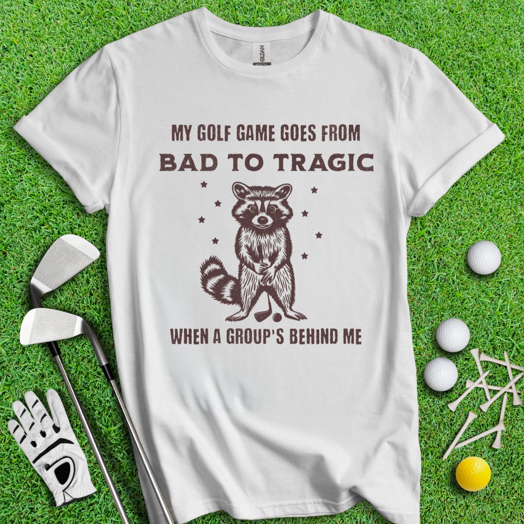 Bad to Tragic Golf Raccoon T-shirt - TeeHee Golf Gear