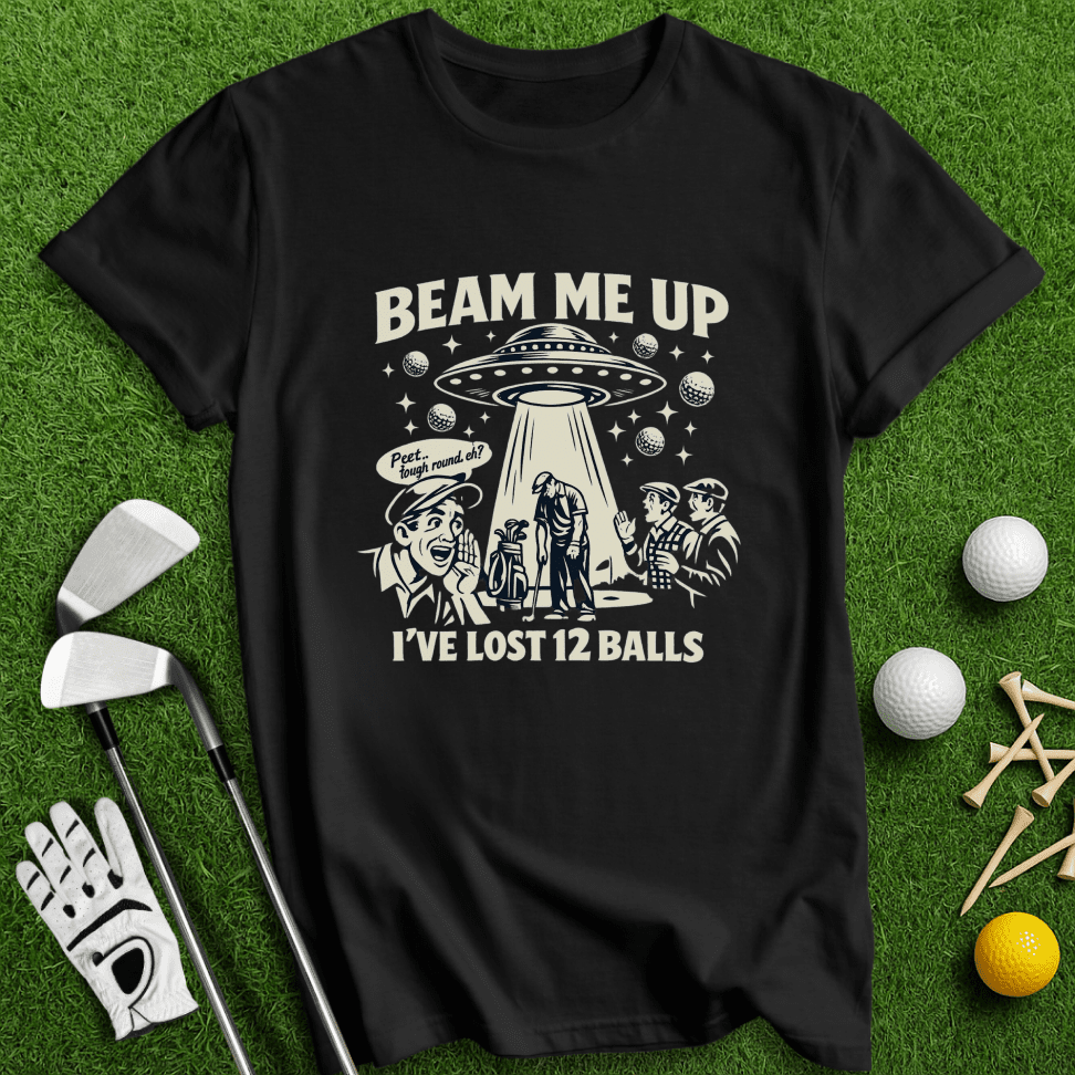 Beam Me Up UFO Golf T-Shirt - TeeHee Golf Gear