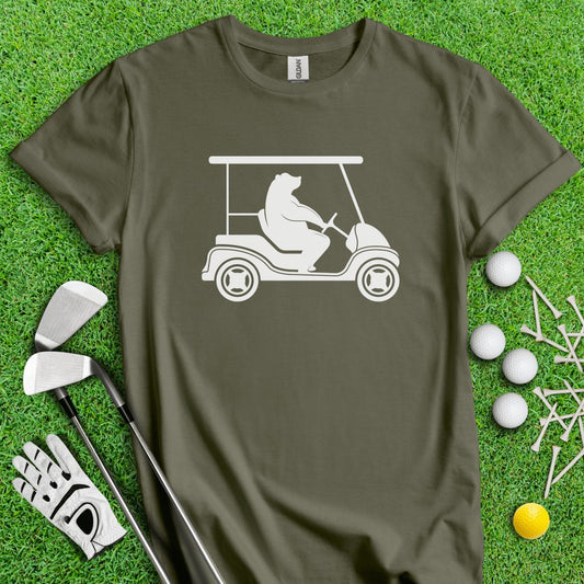 Bear Driving Golf Cart Icon T - Shirt - TeeHee Golf Gear