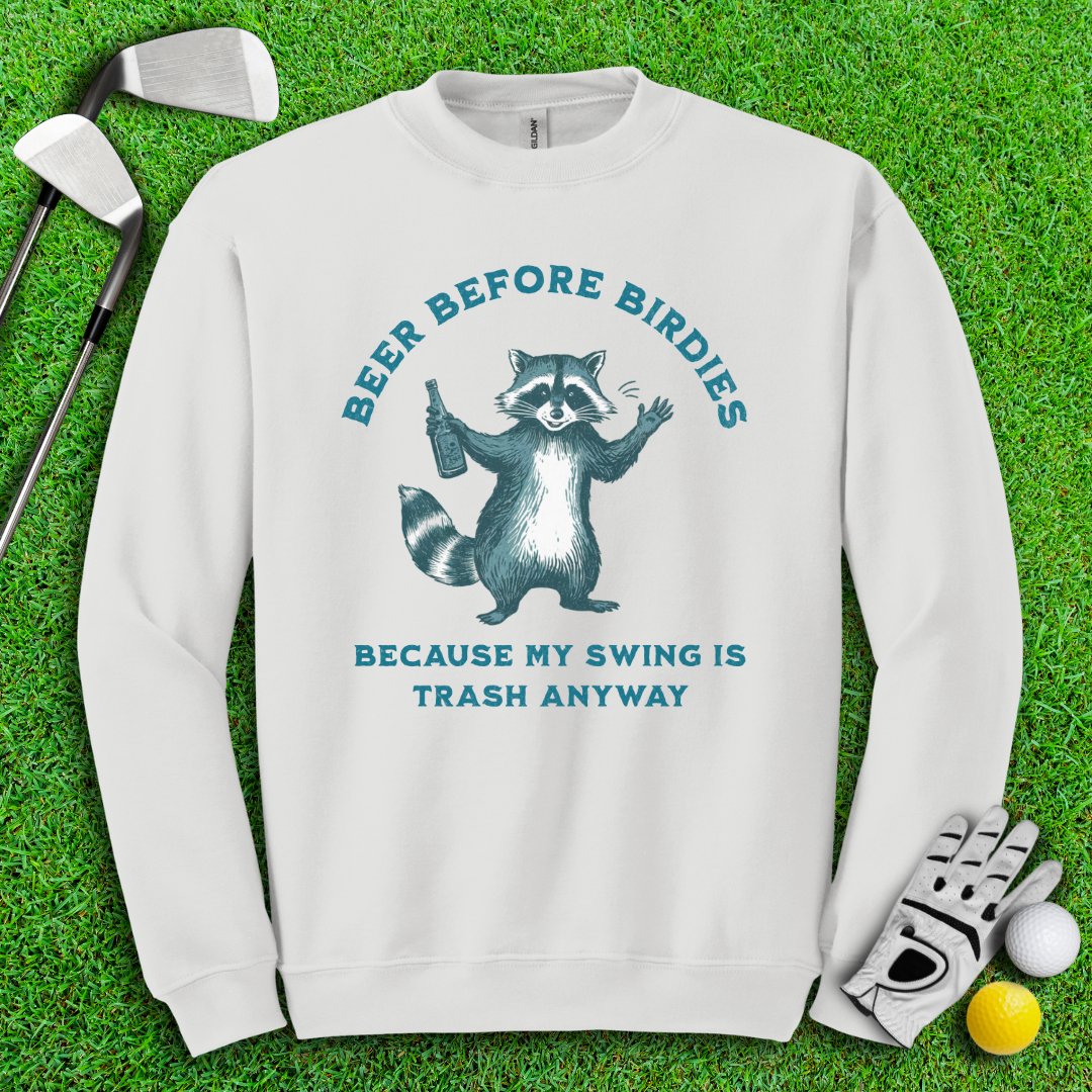 Beer Before Birdie Raccoon Crewneck - TeeHee Golf Gear