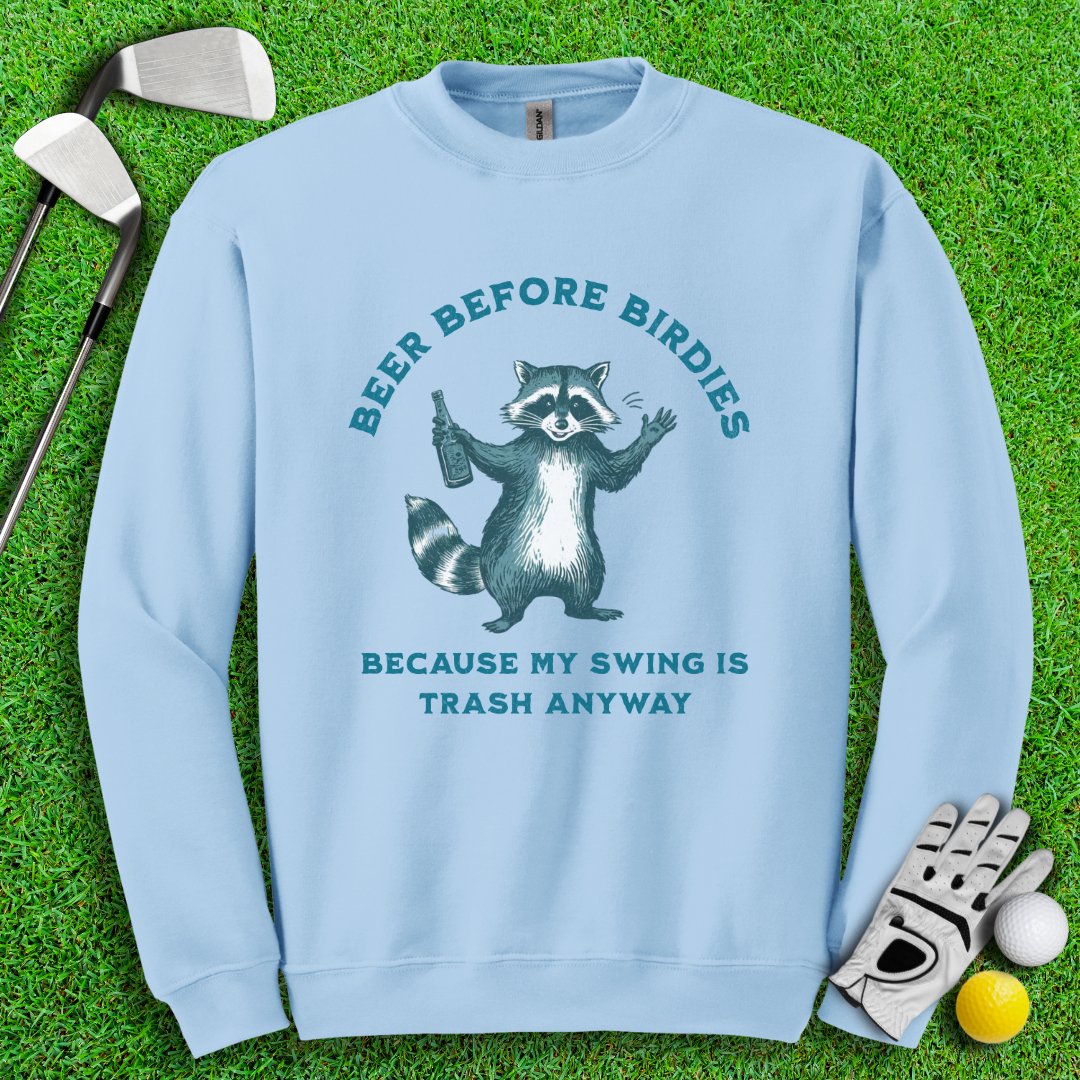 Beer Before Birdie Raccoon Crewneck - TeeHee Golf Gear