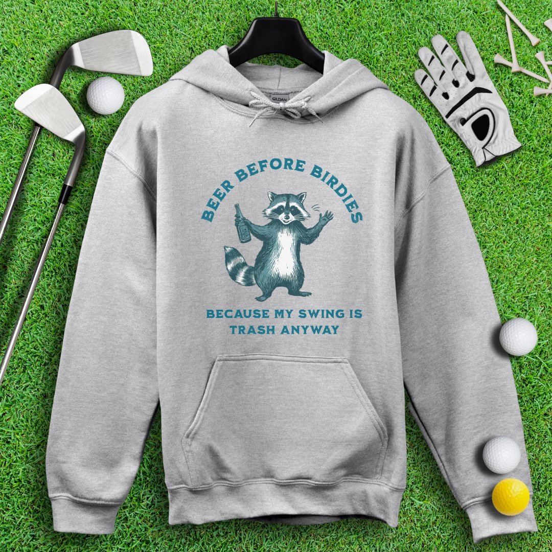 Beer Before Birdie Raccoon Hoodie - TeeHee Golf Gear