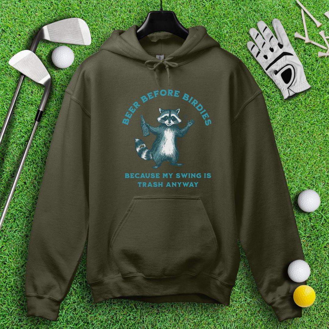 Beer Before Birdie Raccoon Hoodie - TeeHee Golf Gear