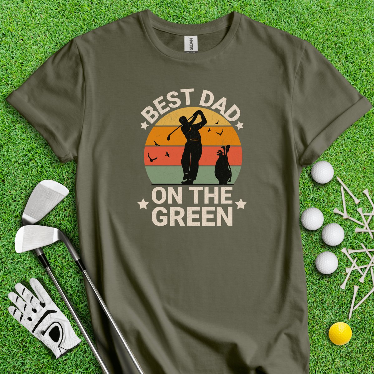 Best Dad On the Green T - Shirt - TeeHee Golf Gear