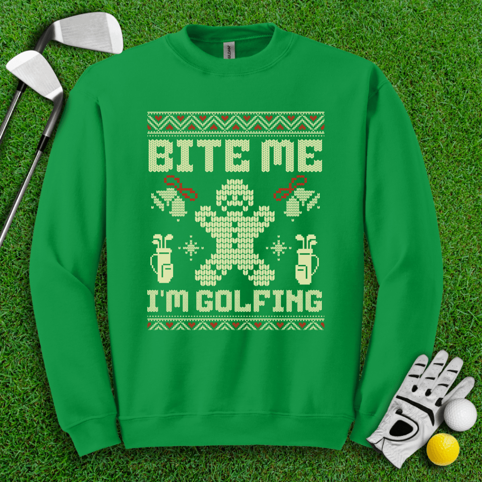 Bite Me, I’m Golfing Ugly Sweater - TeeHee Golf Gear