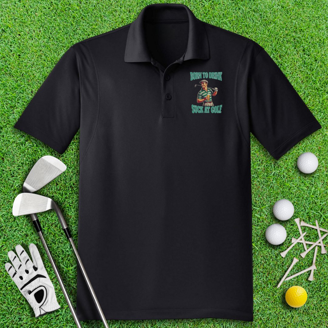 Born To Drink Polo Shirt - TeeHee Golf Gear