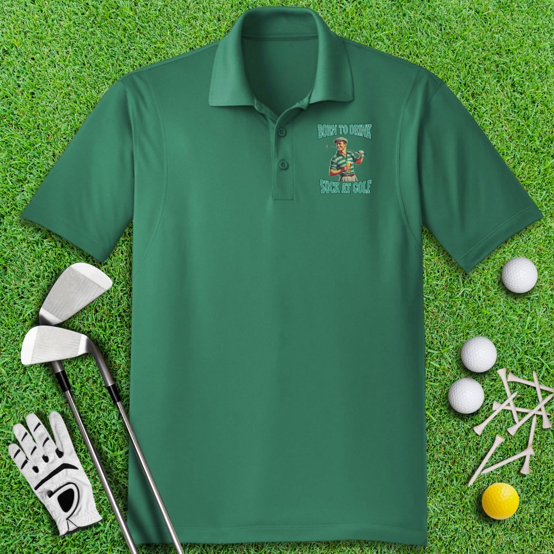 Born To Drink Polo Shirt - TeeHee Golf Gear