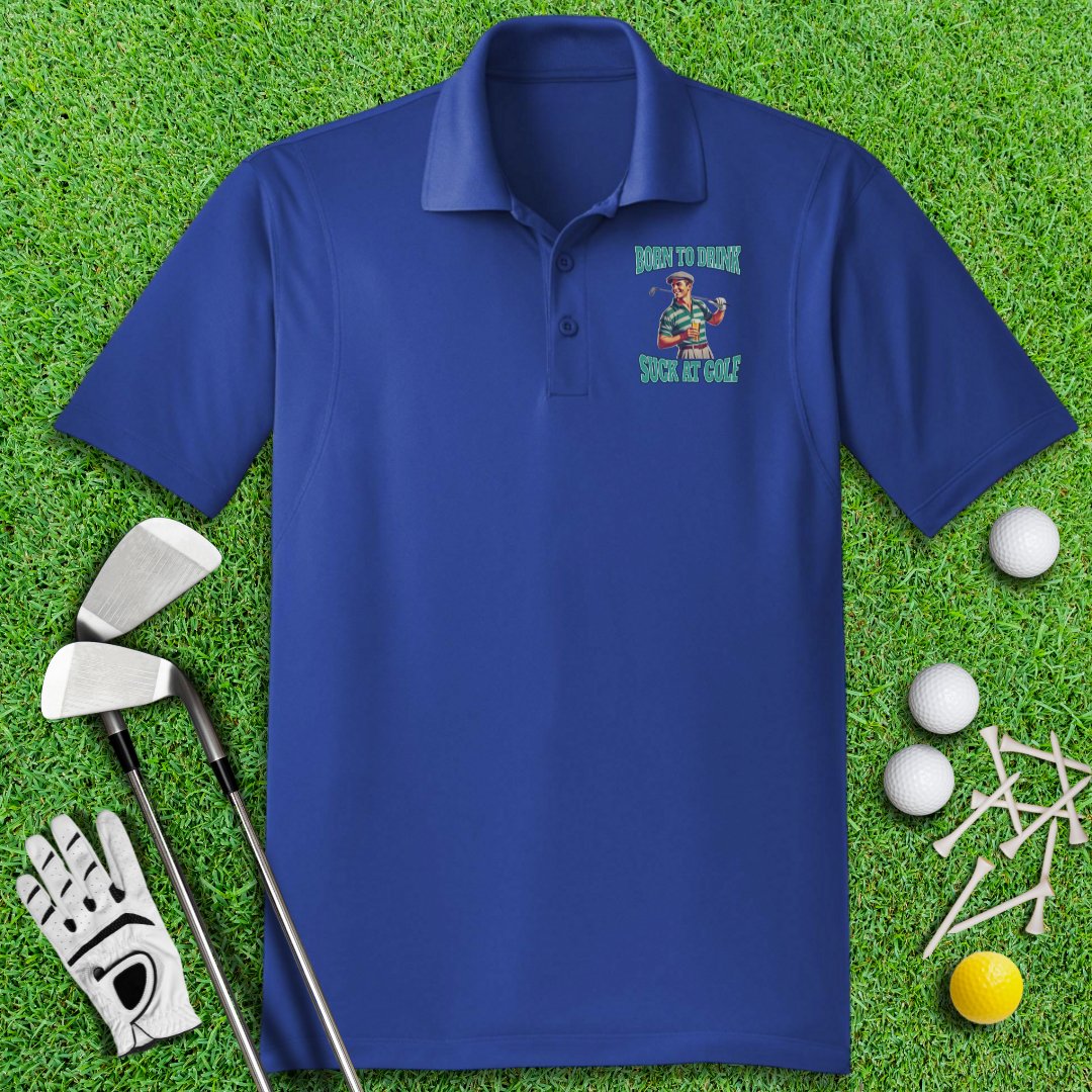 Born To Drink Polo Shirt - TeeHee Golf Gear