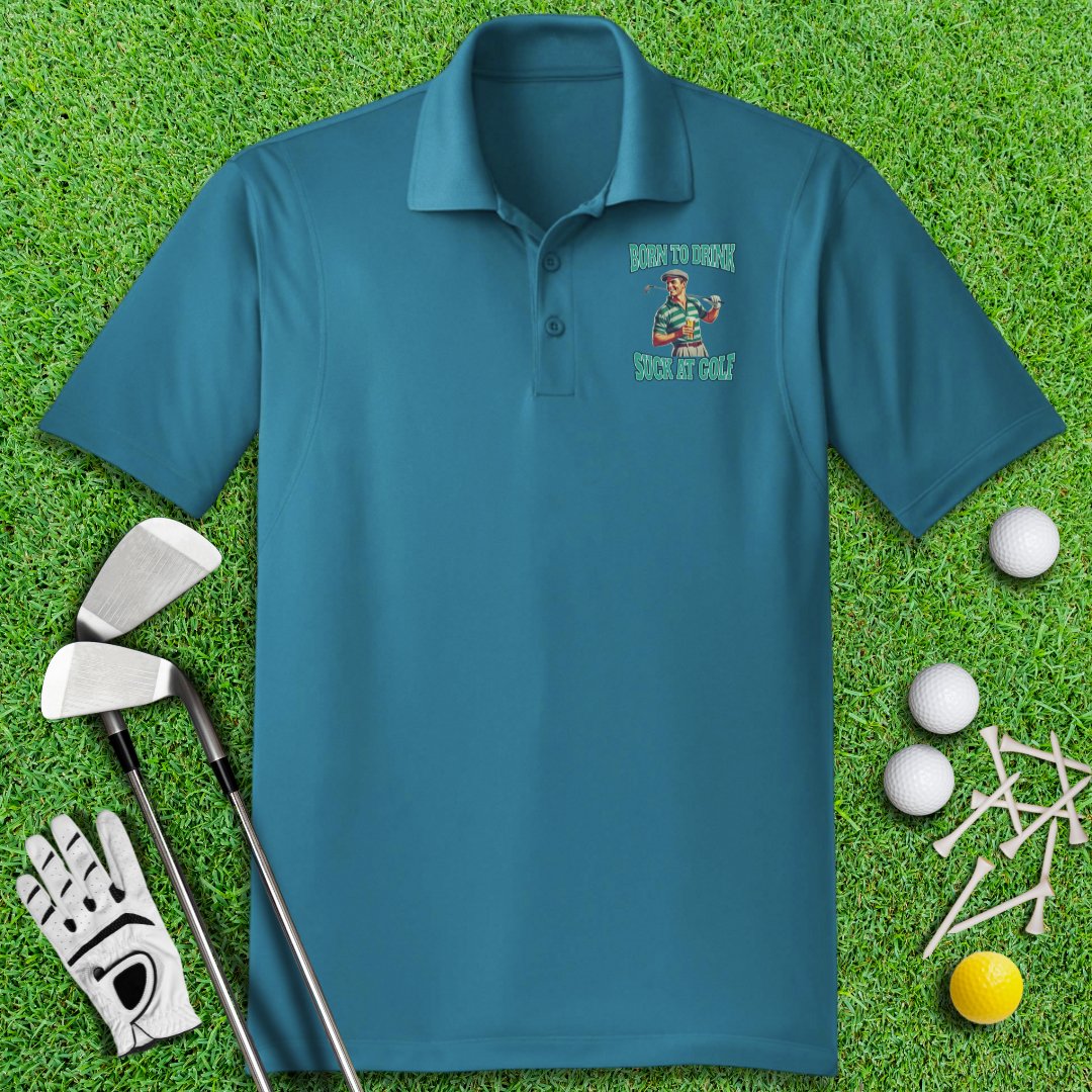 Born To Drink Polo Shirt - TeeHee Golf Gear