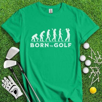 Born To Golf - Golf Evolution Funny Icon T - Shirt - TeeHee Golf Gear