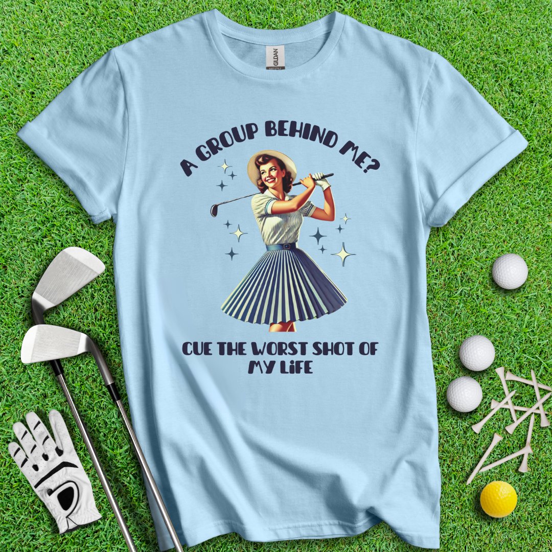 Can't Golf When Group Behind Me Retro T-Shirt - TeeHee Golf Gear