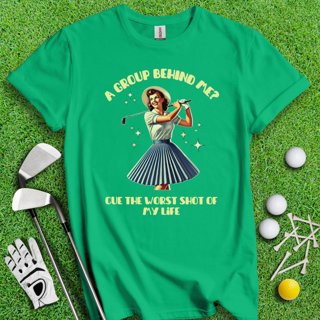 Can't Golf When Group Behind Me Retro T-Shirt - TeeHee Golf Gear