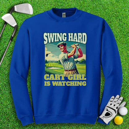 Cart Girl Is Watching Crewneck - TeeHee Golf Gear