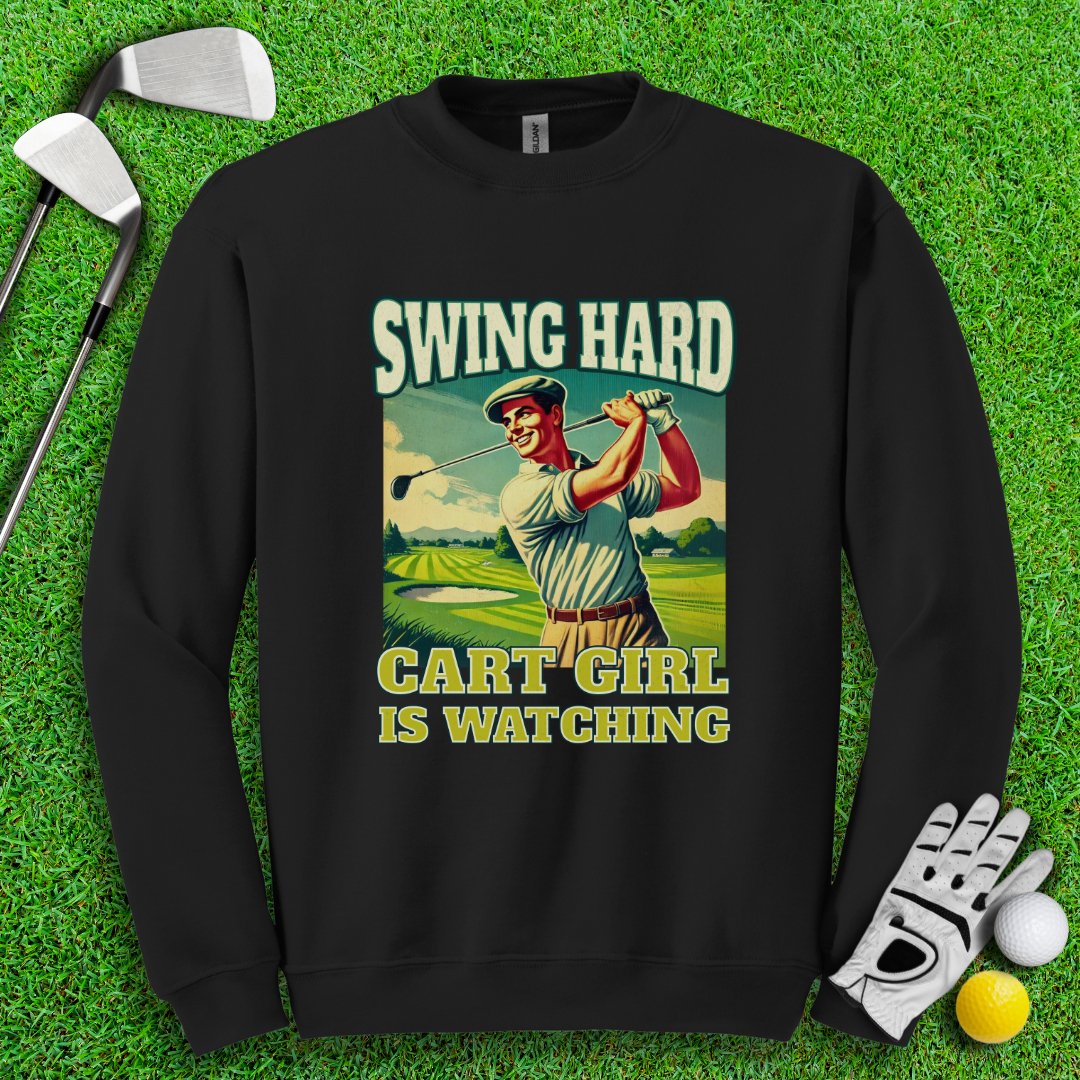 Cart Girl Is Watching Crewneck - TeeHee Golf Gear