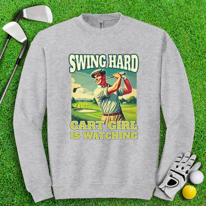 Cart Girl Is Watching Crewneck - TeeHee Golf Gear