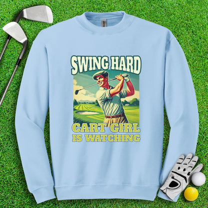 Cart Girl Is Watching Crewneck - TeeHee Golf Gear