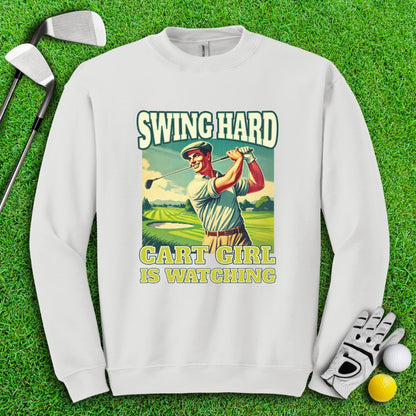 Cart Girl Is Watching Crewneck - TeeHee Golf Gear