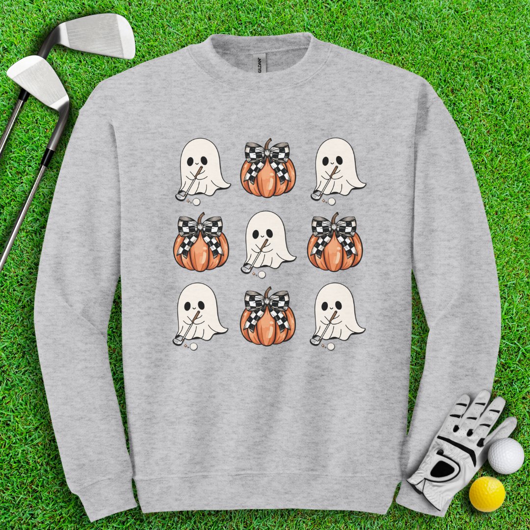 Cute Coquette Golfing Ghost Crewneck - TeeHee Golf Gear