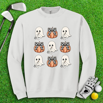 Cute Coquette Golfing Ghost Crewneck - TeeHee Golf Gear