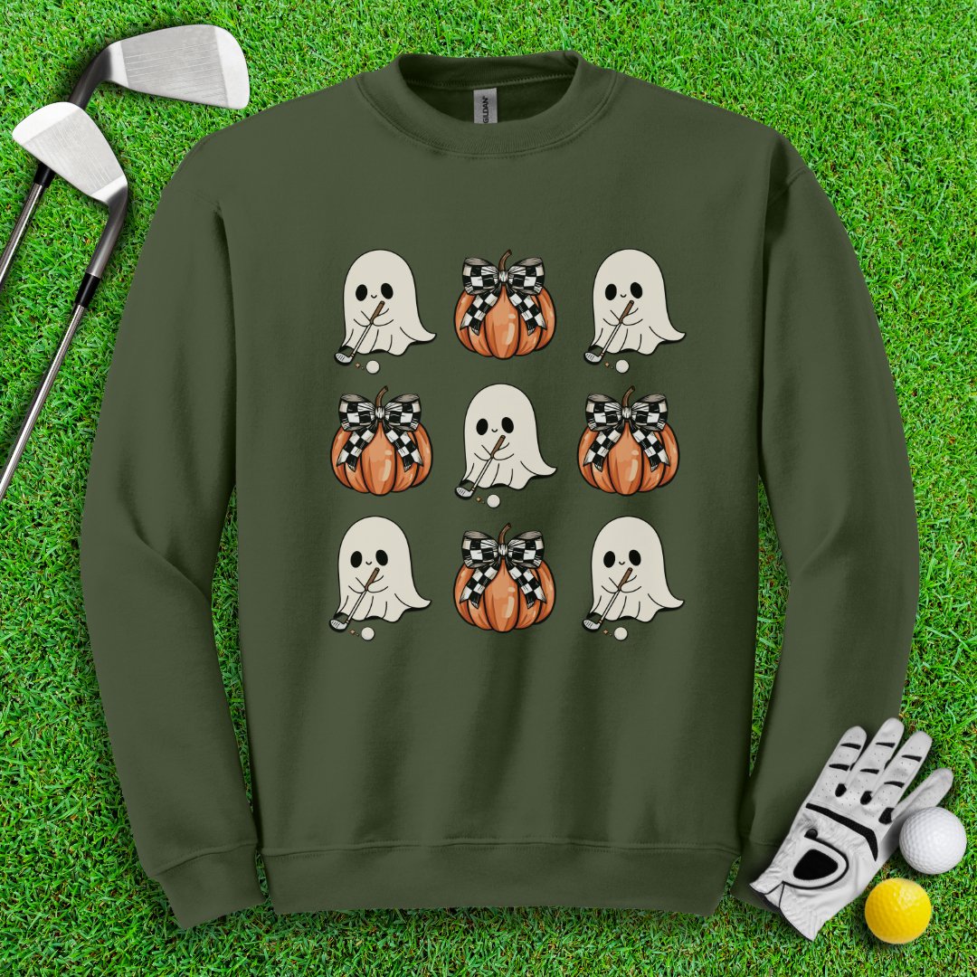 Cute Coquette Golfing Ghost Crewneck - TeeHee Golf Gear