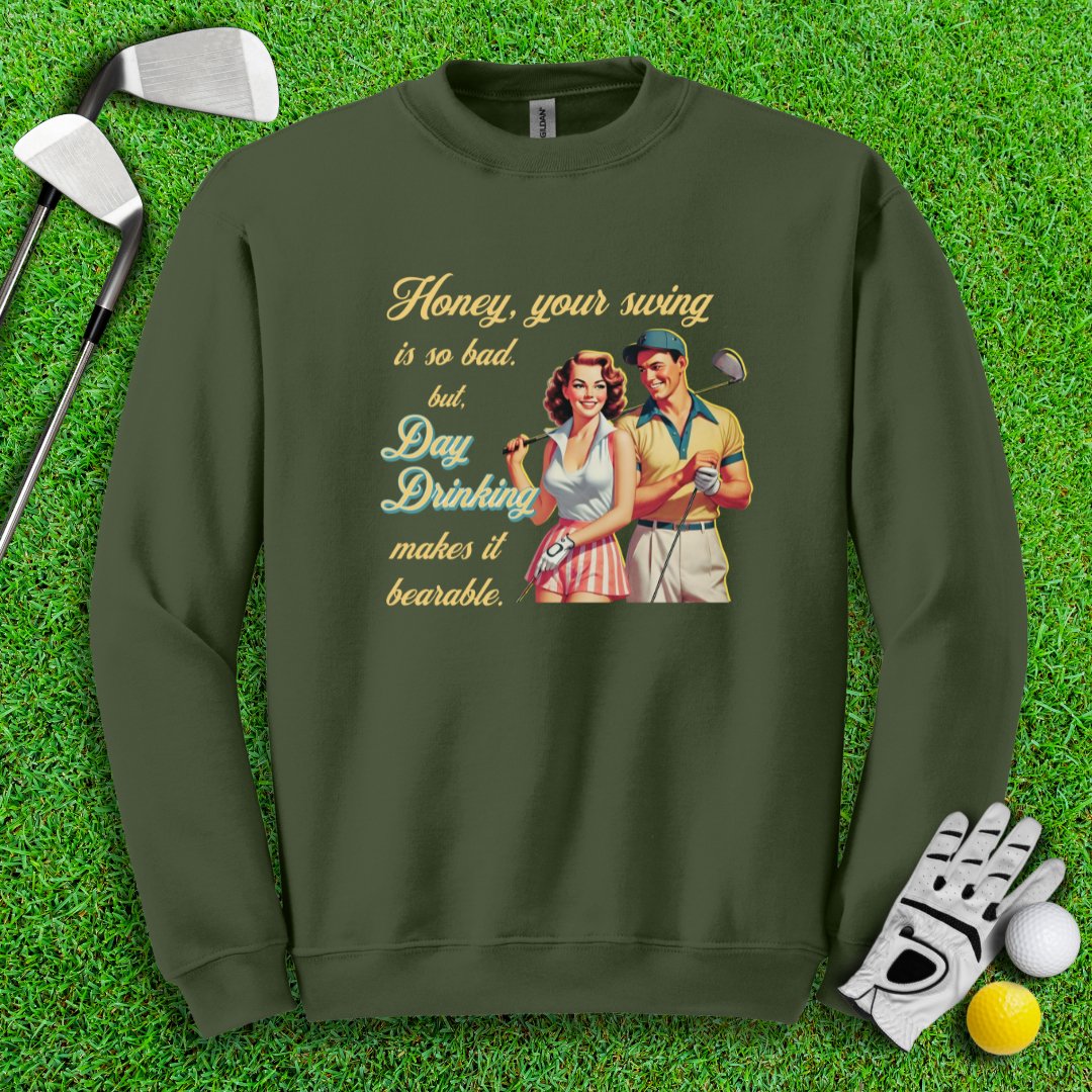 Day Drinking Makes It Bearable Crewneck - TeeHee Golf Gear