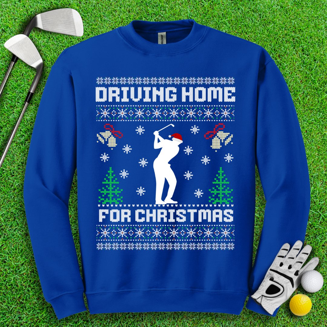 Driving Home For Christmas Ugly Sweater - TeeHee Golf Gear