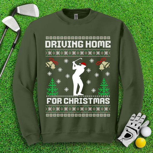 Driving Home For Christmas Ugly Sweater - TeeHee Golf Gear