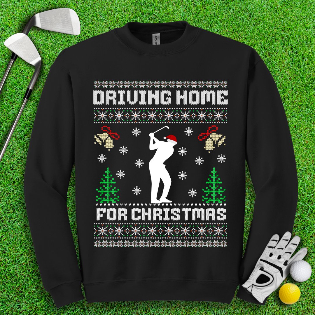 Driving Home For Christmas Ugly Sweater - TeeHee Golf Gear