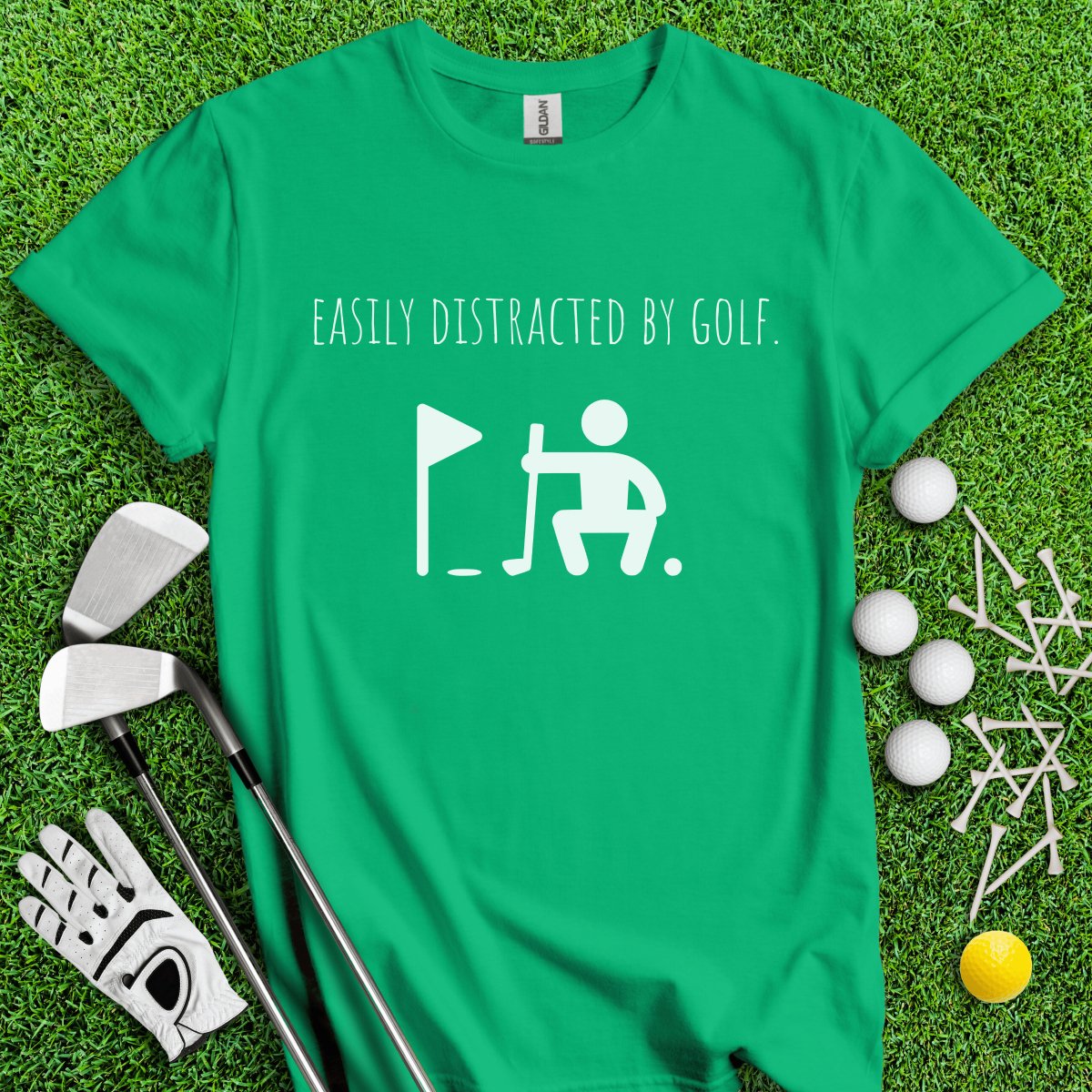 Easily Distracted By Golf Funny T - Shirt - TeeHee Golf Gear