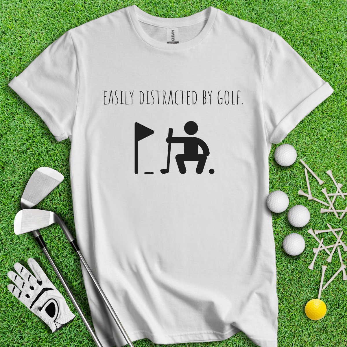 Easily Distracted By Golf Funny T - Shirt - TeeHee Golf Gear