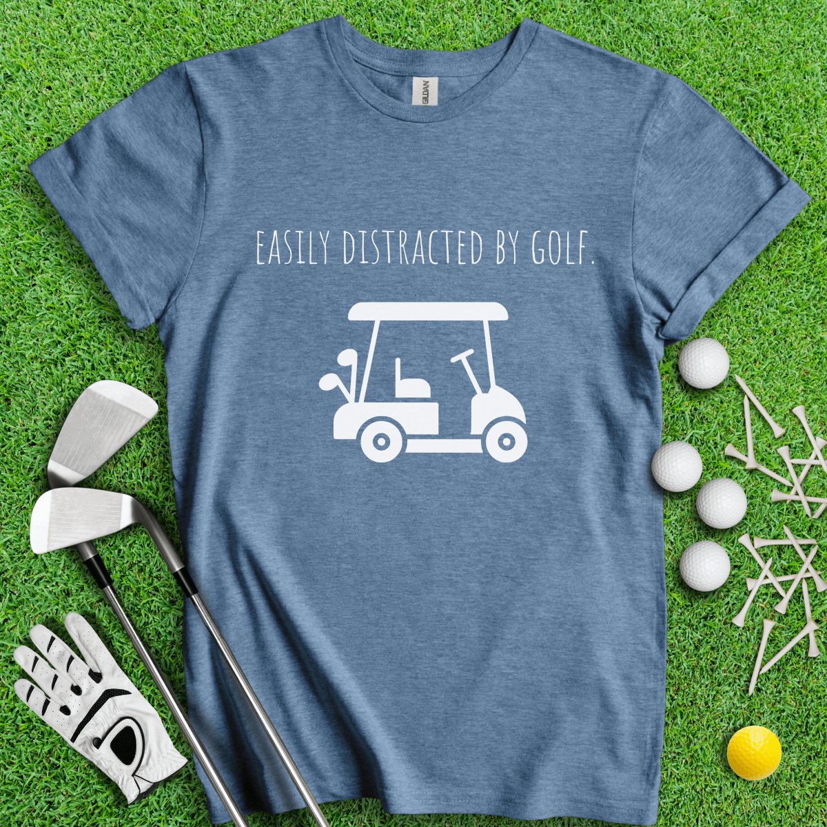 Easily Distracted By Golf Funny T - Shirt - TeeHee Golf Gear