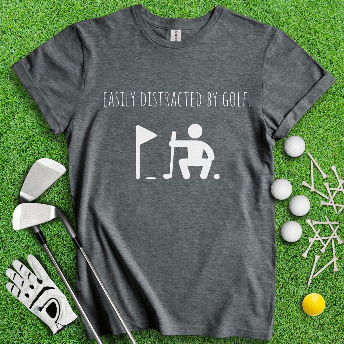 Easily Distracted By Golf Funny T - Shirt - TeeHee Golf Gear