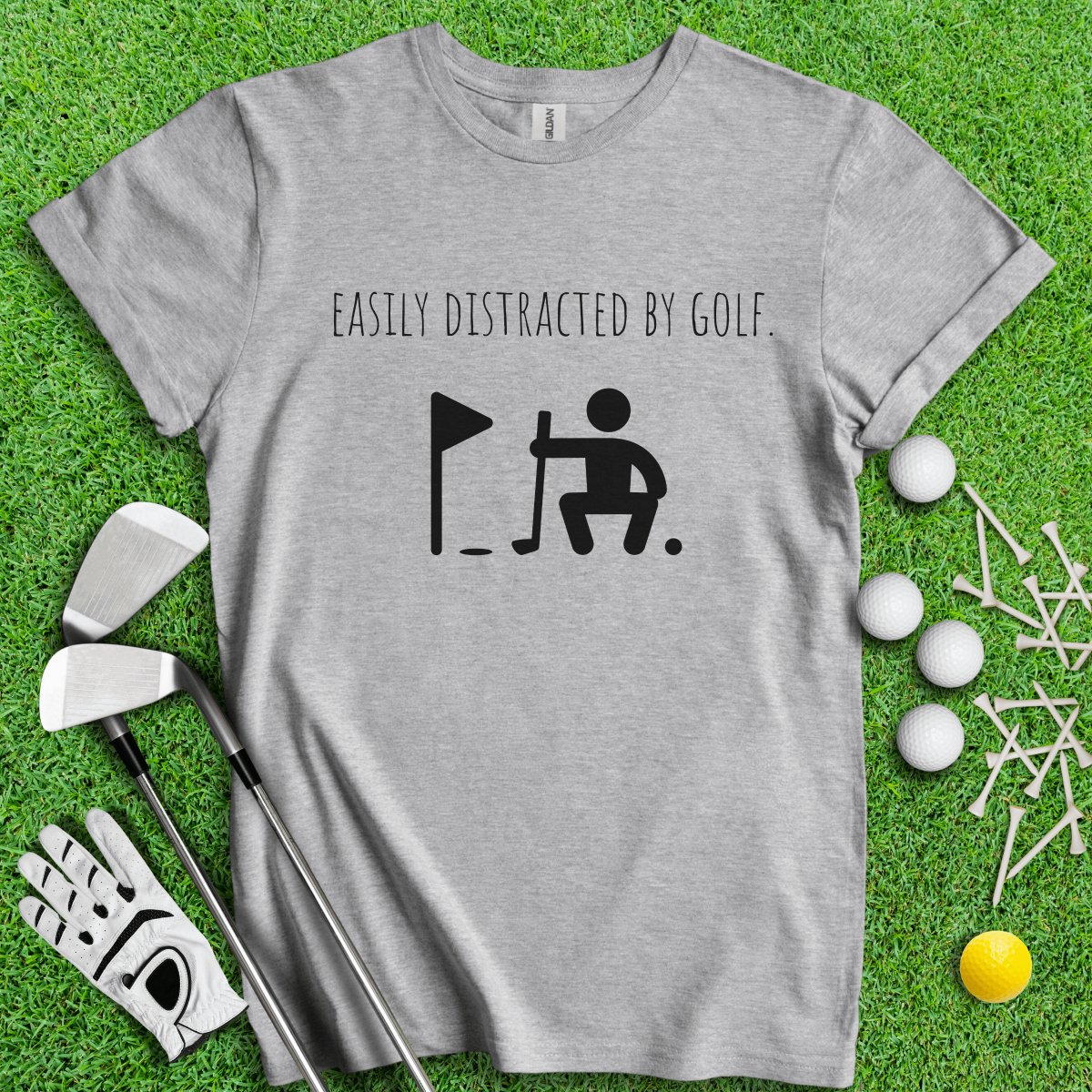 Easily Distracted By Golf Funny T - Shirt - TeeHee Golf Gear