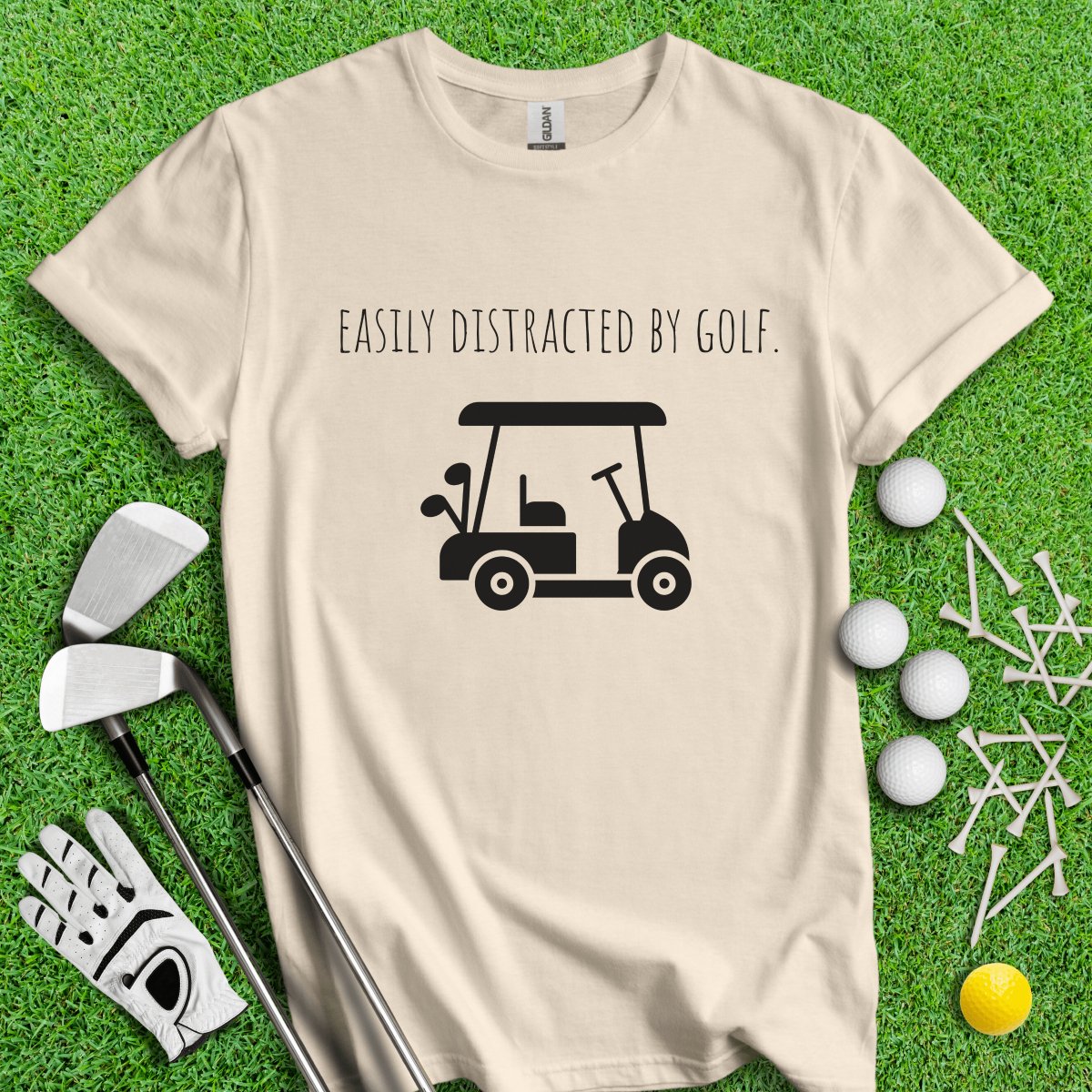 Easily Distracted By Golf Funny T - Shirt - TeeHee Golf Gear