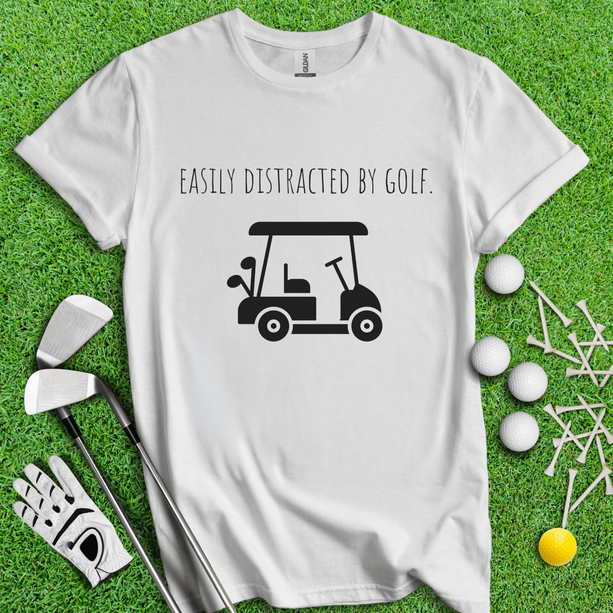 Easily Distracted By Golf Funny T - Shirt - TeeHee Golf Gear